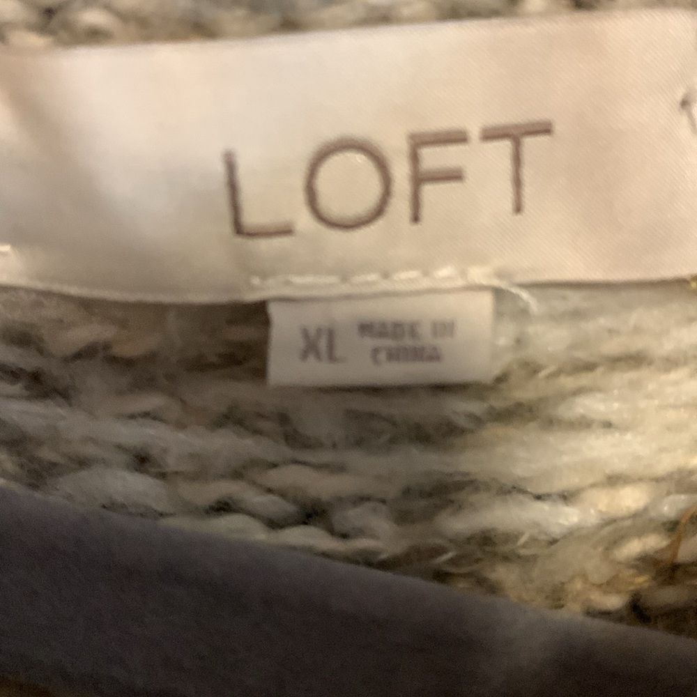 LOFT Long Sleeve Knit Dress - Gray and Gold - Picture 5 of 15